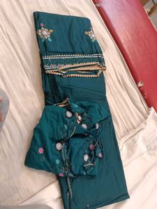 Teal Embroidered Salwar Kameez Suit