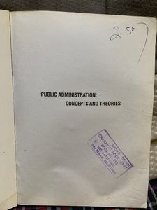 Public Administration: Concepts &amp; Theories : By S P Naidu