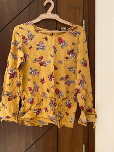 Orange Western Peplum Top For Women