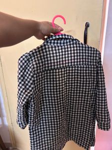 Black and White Plaid Blouse