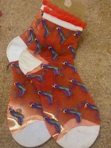 Funky Parrot Mesh Glittery Socks