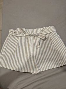Striped Paperbag Waist Shorts