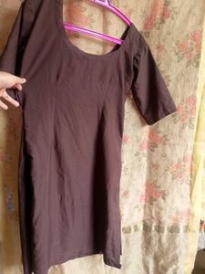 Coffee brown sweetheart neck kurti 🤎