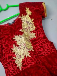 RED VELVET GOWN PARTY WEAR