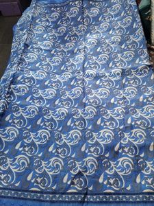 Printed Blue Saree