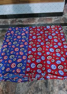 queen size. Colorful  red with  blue color Bedcove