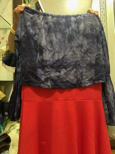 Tie-dye Blouse With Red Dress