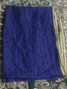 Blue Dupatta with Gold Stripes