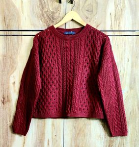 Maroon Colour Designer Sweater Size-44