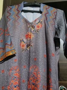 Floral Print Winter Kurta Set