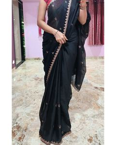 Black Sequence Party Wear Saree