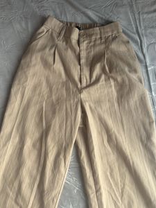 H&amp;M wide legged trousers white and tan