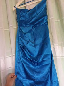 Teal One-Shoulder Maxi Dress