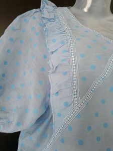 Blue Polka Tops