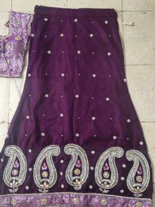 Purple Embellished Lehenga