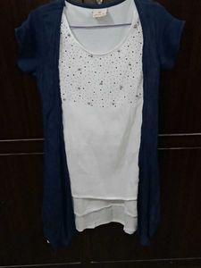 New Unused Stylish Layered Look Top with Shrug