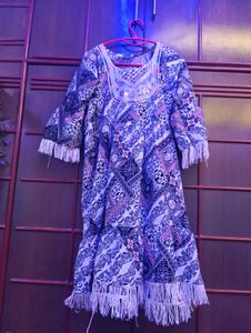 Boho Print Fringe Dress