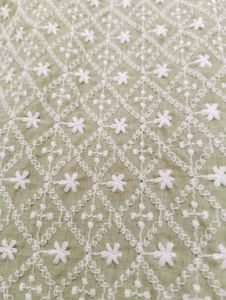 Embroidered Green short Kurta Chikankari