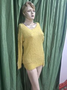 Yellow Fuzzy Knit Sweater
