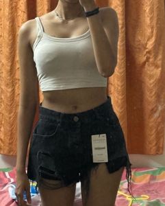 Distressed Denim Shorts