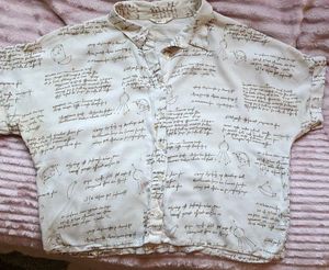 Printed Button-Down Top