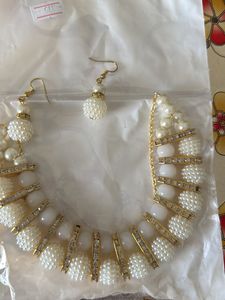 Pearl Necklace & Earring Set-Garba nights