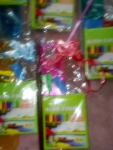 Seven Stationery sets with crayons