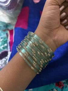 Green Glass Bangles