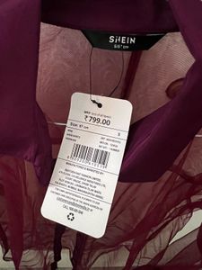 Shein Sheer Burgundy Blouse