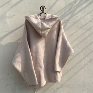 Hooded Open-Front Cardigan