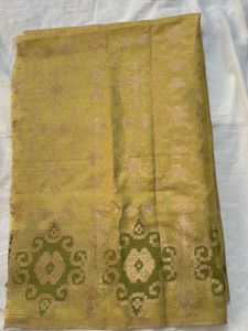 👑 Golden Zari Luxe – Premium Banarasi Fabric ✨
