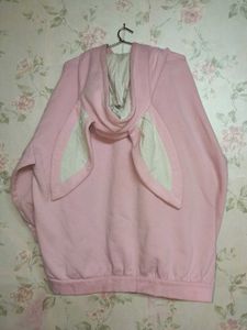 Kawaii Oversized Pink Bunny Hoodie 🐰