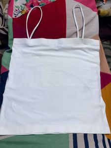 White Sleeveless Tank Top