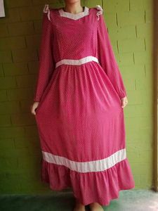 Vintage Polka Dot Maxi Dress