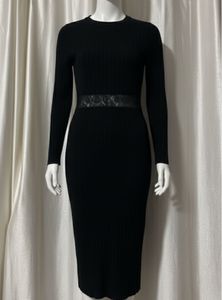 Black Knit Midi Dress