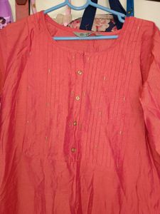 Coral Silk Kurti Dualshade
