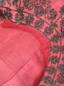 Elegant Pink Embroidered Gown