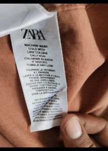 Original Zara Brown Striped Shirt