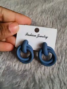 Blue Knot Statement Earrings