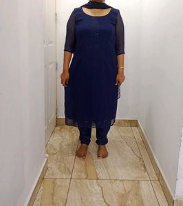 Blue Kurta Set With Dupatta
