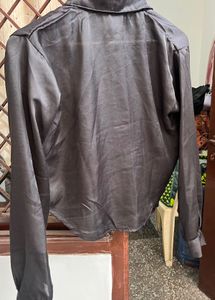Jet Black Satin Shirt 💋