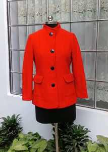 Red Wool Blend Women's Jacket