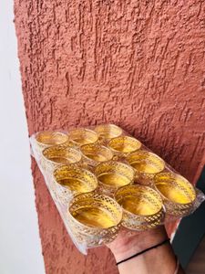 Gold Decorative Tea Light Holders (Set of 12)