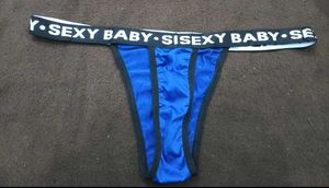 Blue 'Sexy Baby' Thong 💚
