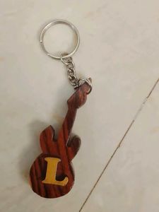 Guitar Keychain with Letter L