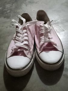 Pink Canvas Sneakers - Size [Your Siz