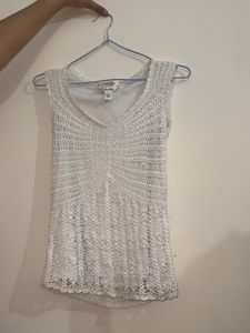 White Crochet Top