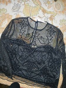 This Is A Beautiful Crop Embroidery Top