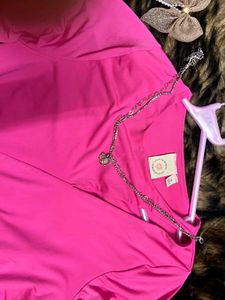 Hot Pink Long Sleeve Wrap Top