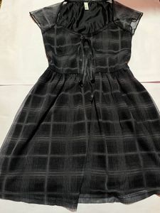 Mesh Check Dress